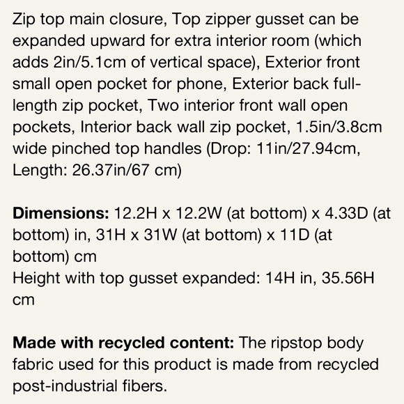 NWT!! LeSportSac Everyday Zip Tote in Vibrant Leaves - Picture 8 of 8